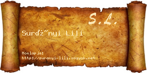 Surányi Lili névjegykártya