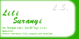 lili suranyi business card